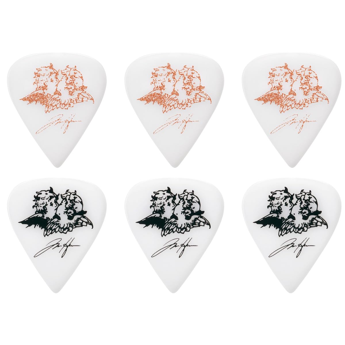Tim Henson Signature Pick, Teardrop shape, 1.11mm, Polyacetal, Color: Black and White