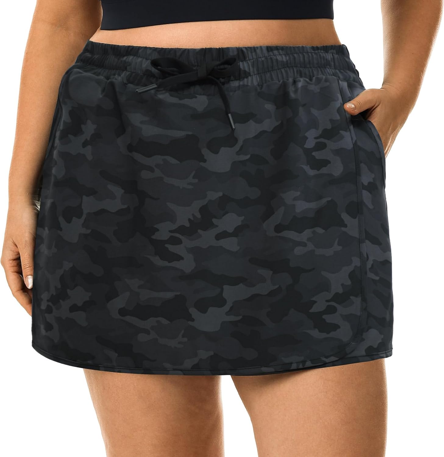 HOdo Plus Size Women's Tennis Skirt with Shorts Pockets Athletic Skorts Quick Dry Golf Active Skirts for Workout Sports 1X-5X