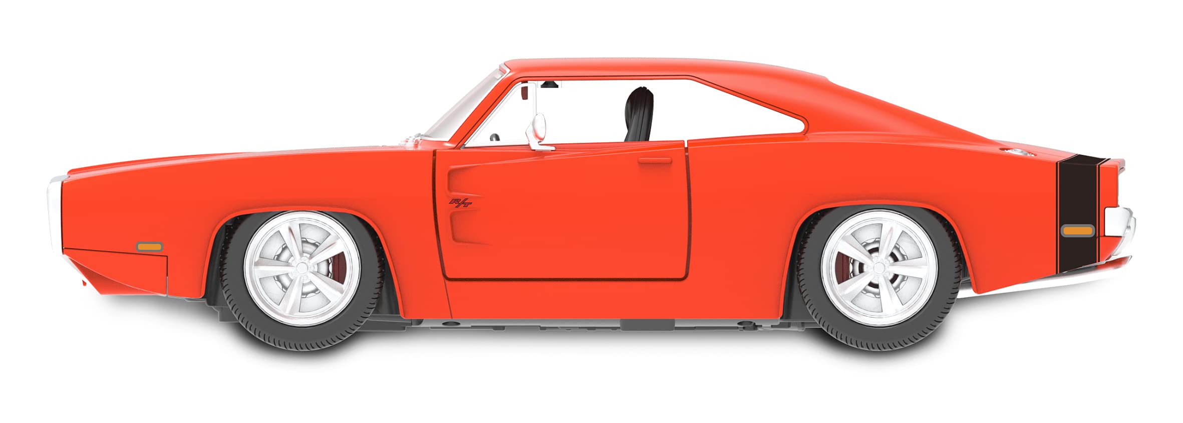 JAMARA 402116 Dodge Charger R/T 1970 1:16 2,4GHz drzwi ręcznie licencjonowane, wierne w szczegółach wnętrze, lakierowanie wiernie odwzorowane oryginałem, zdalnie sterowany samochód RC, czerwony