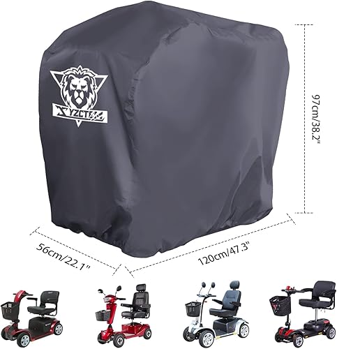 Miniatura 7 de XYZCTEM Funda de almacenamiento para scooter de movilidad, poliéster Oxford 420D resistente, impermeable, duradera, UV, resistente al agua, con