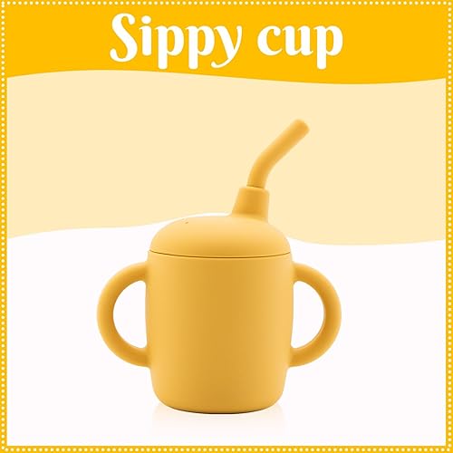 Miniatura 6 de Juego de 6 piezas de alimentación de silicona para bebés, suministros de destete para bebés, juego de suministros de alimentación para bebés, sin