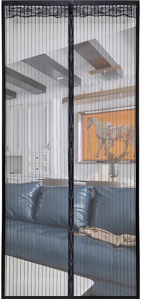 Magnetic Mosquito Net Door Curtain | Self Closing Magnetic Mesh Door Screen | Easy DIY Installation | Fly, Mosquito & Insect Protection | Washable Polyester Mesh | Black-image-37