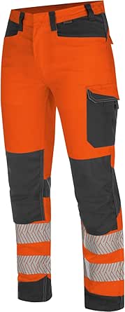 WÜRTH MODYF Warnschutz Bundhose Fluo EN 20471 - professionelle Arbeitshose für Herren - Warnschutzhose mit Knieschutztaschen - in den Größen 24-118 in Gelb und weiteren Farben