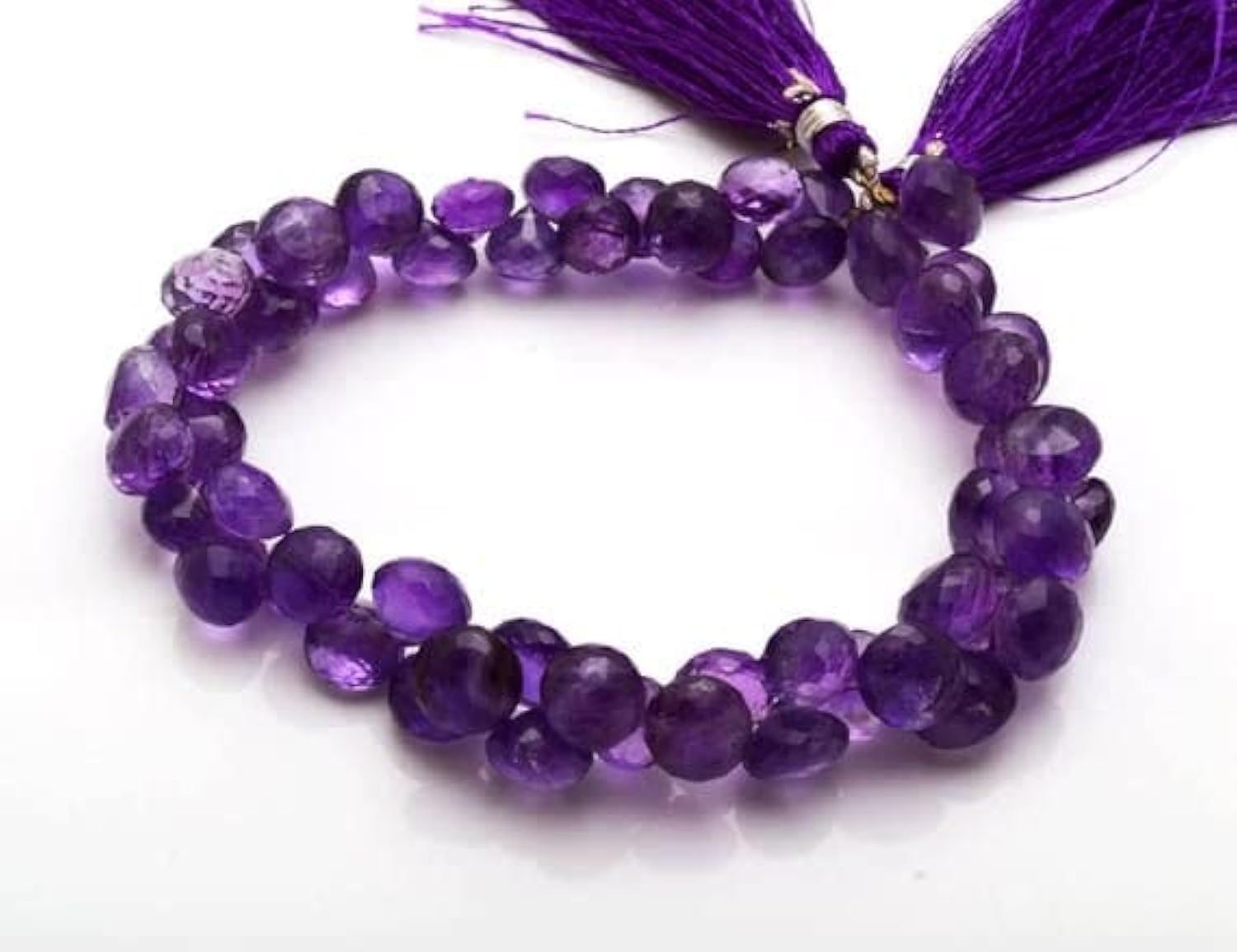 Améthyste violet foncé perle oignon facettée 8.5mm pierre naturelle pour fil de bijoux