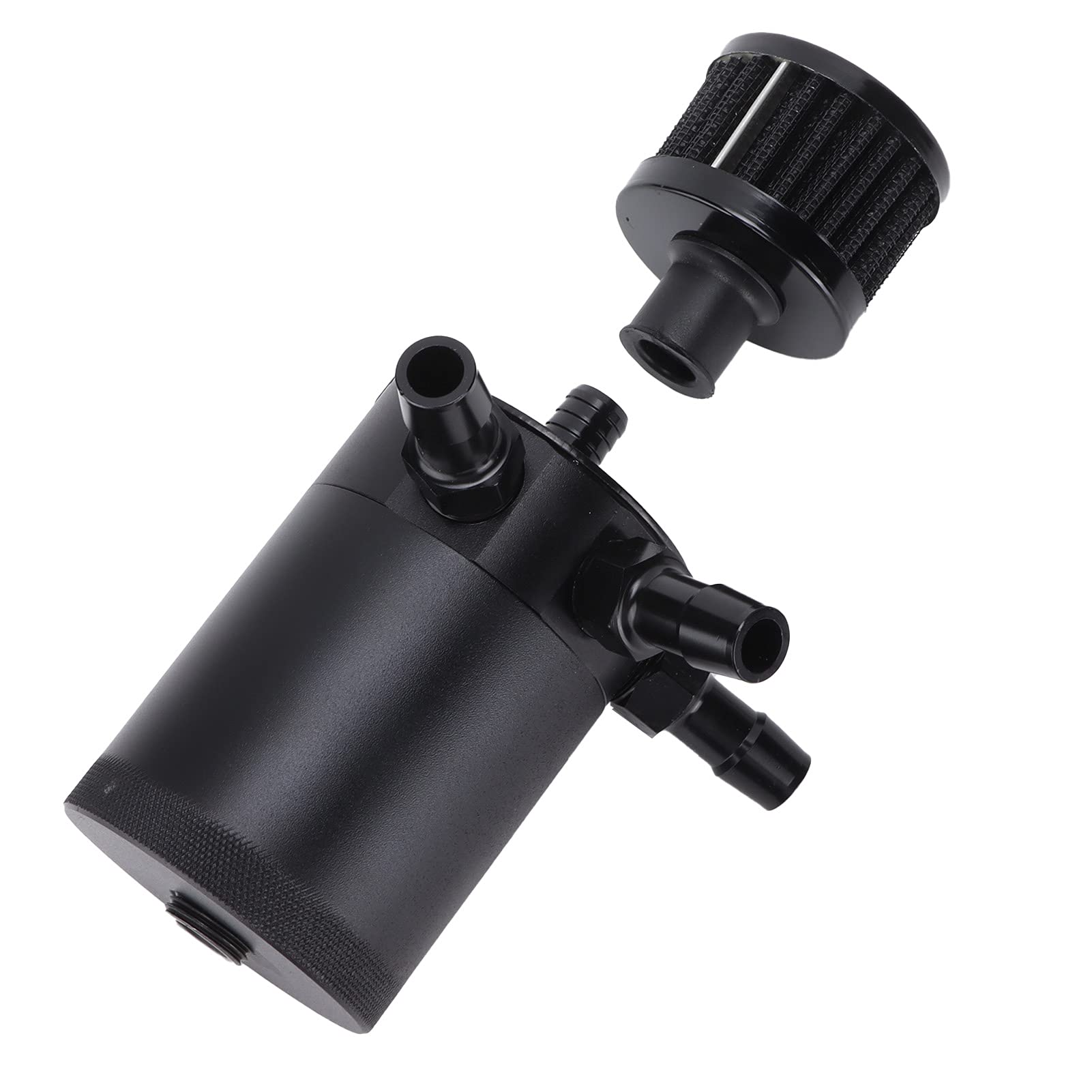 Raccolta Vapori Olio 3 Porte Oil Can Oil Catch Oil Separator in Lega di Alluminio Universale 10mm 15mm con Valvola e Filtro Aria per Sistema Recupero Vapori Auto