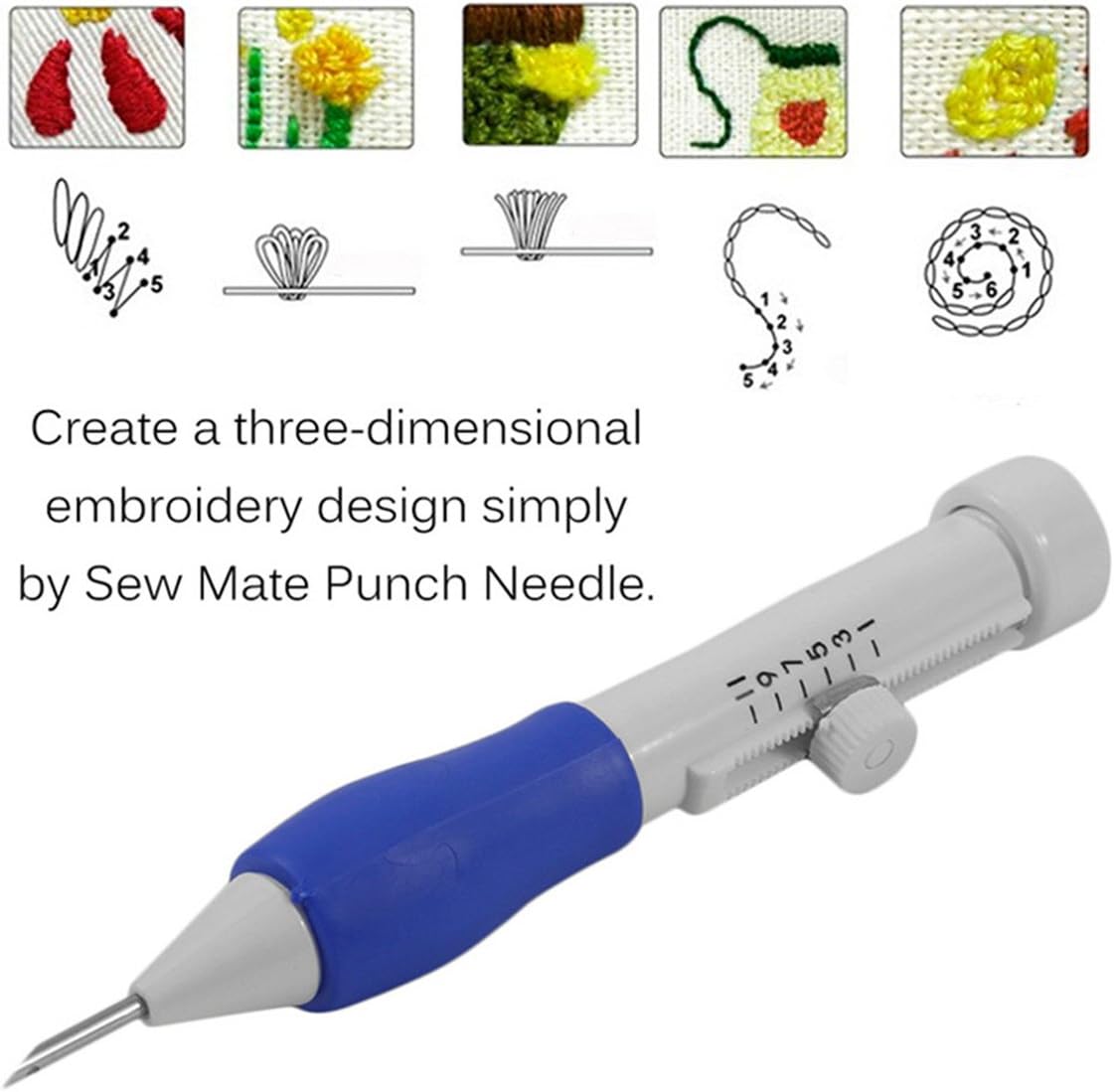Magic Embroidery Pen,EUOW Punch Needle Pen Set Craft Tool-ABS Plastic Punch Needles DIY Craft for Embroidery Threaders DIY Sewing (Embroidery Pen Set)