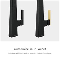 Vista 3 de Moen Nio S75005BL - Grifo de cocina desplegable de un solo mango negro mate con limpieza eléctrica, mango de acento incluido para personalizar