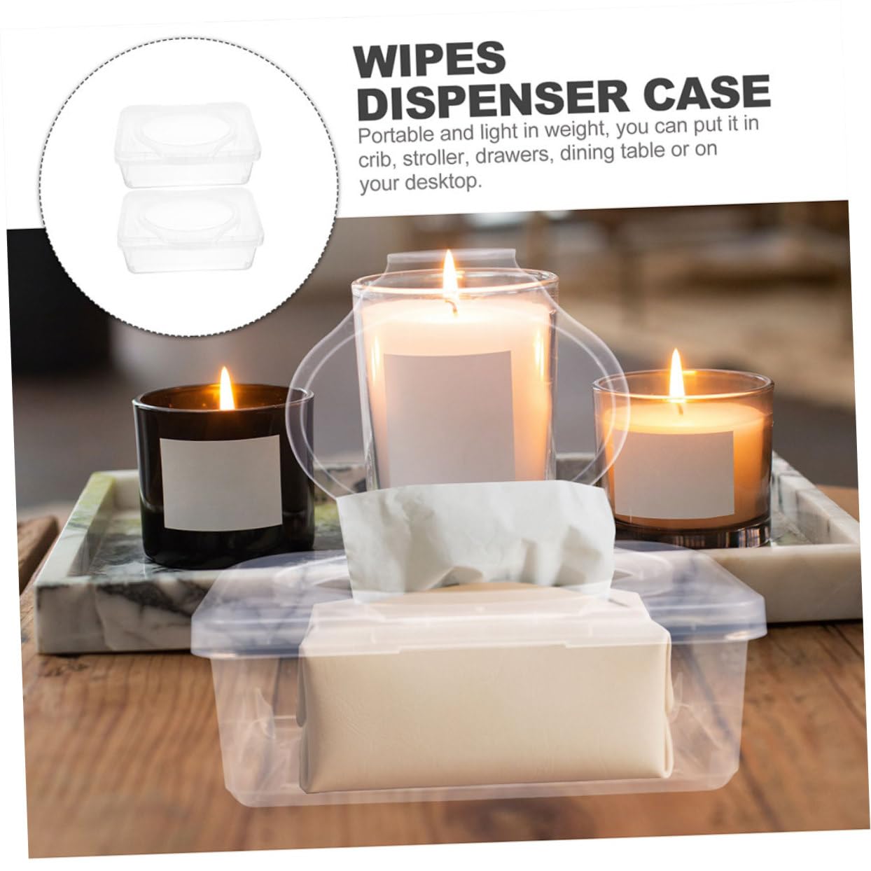 Alipis 4 Ensembles Boîte À Lingettes Porte-Essuie-Tout Lingettes Humides Lingettes De Voyage Distributeur De Mouchoirs Conteneur pour Lingettes Distributeur De Lingettes 2 pièces * 4