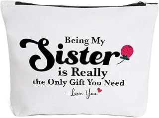 Sister Gifts for Women Funny | Funny Makeup Cosmetic Bag Zipper Pouch | Being My Sister Cosmetic Travel Bag Toiletry Make-Up Case Multifunction Pouch Gifts for Women Girls Best Friends