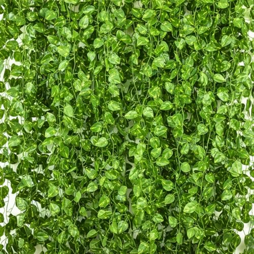 Image of fancymart Artificial Green Money Plant Ivy Leaf Hanging Vine Creeper for Home Decor (7 Feet, Pack of 4)
