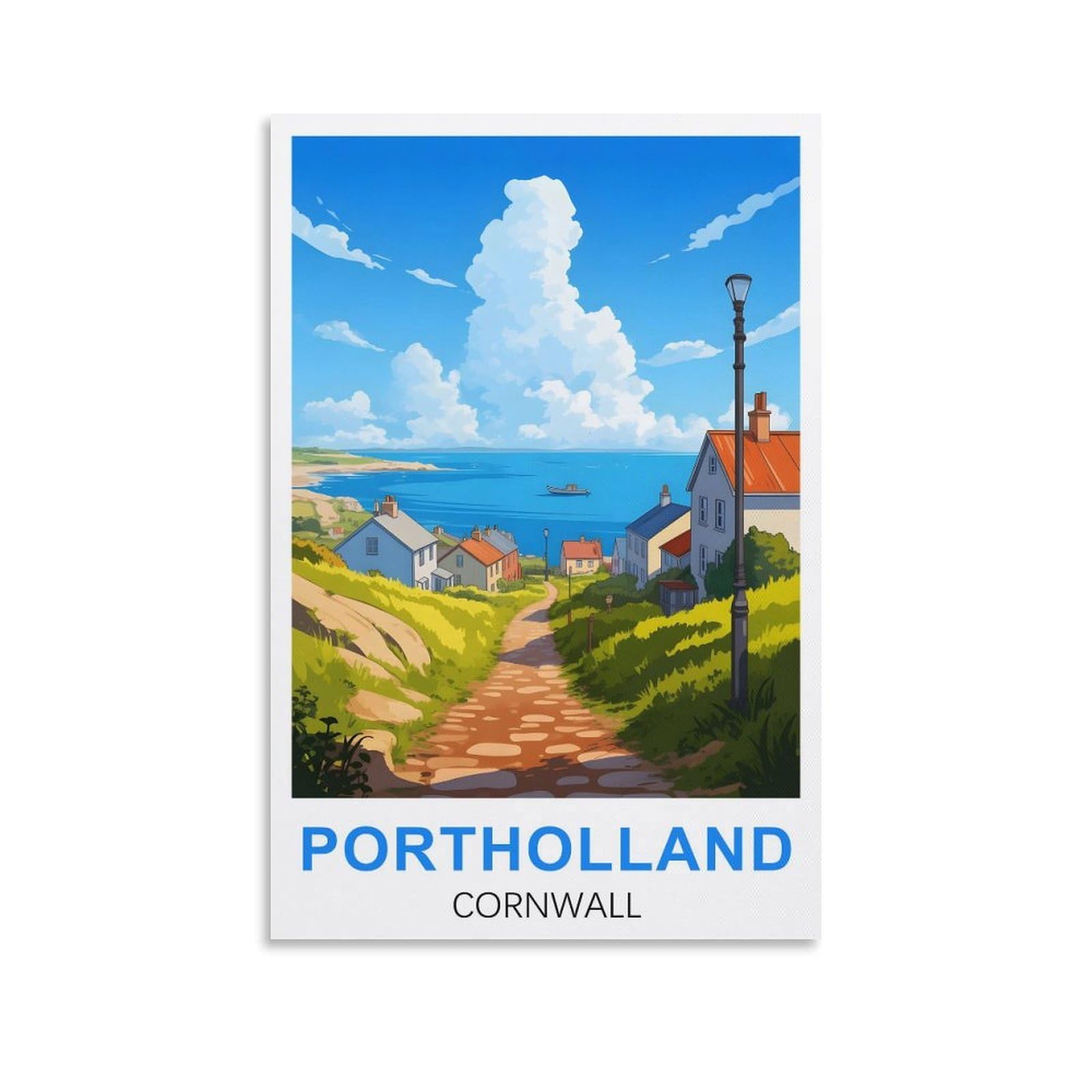 EZMLFA 5D Diamond Art Kits for Beginner,Portholland Cornwall,Beginners,DIY Full Round Drill Diamond Dot Gem Art Kits for Adults,Crafts for Decor 40x40cm