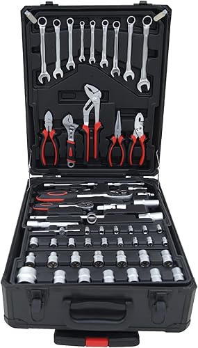 Miniatura 5 de Juego completo de herramientas para el hogar de 900 piezas, kit de herramientas rodantes versátil para reparación y mantenimiento profesional, caja