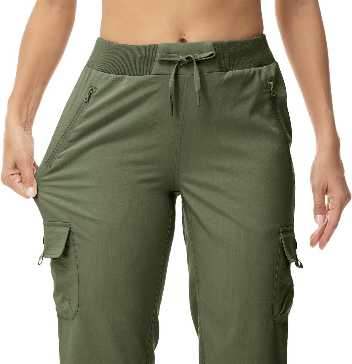 YSENTO Womens Cargo Capri Pants with 4 Pockets Summer Bottoms Lightweight Quick Dry Hiking Athletic Joggers - Image 7