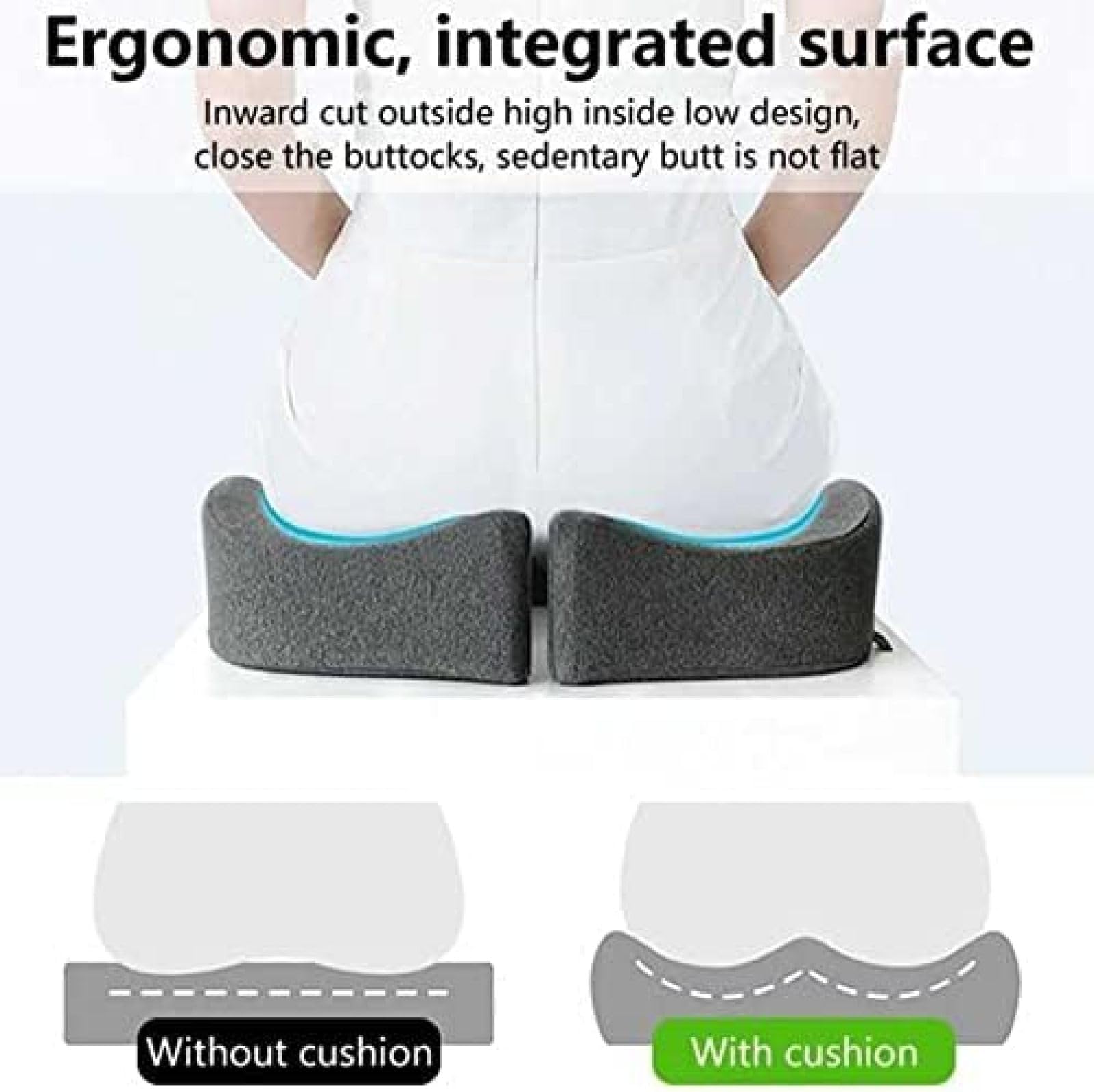 Cuscino per Emorroidi, Cuscino per Sedile in Memory Foam, Cuscino A Ciambella per Emorroidi, Sollievo dal Dolore al Coccige, Cuscino per Sedile per Il Comfort di Seduta Quotidiano al Lavoro, Casa,