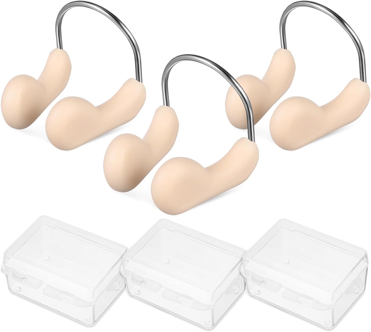 Niltracy Waterproof Swimming Nose Clips for Adults - 3PCS Silicone Nose Plugs for Swimming - Ideal Freediving Training and Beginners Comfortable Fit Men and Women