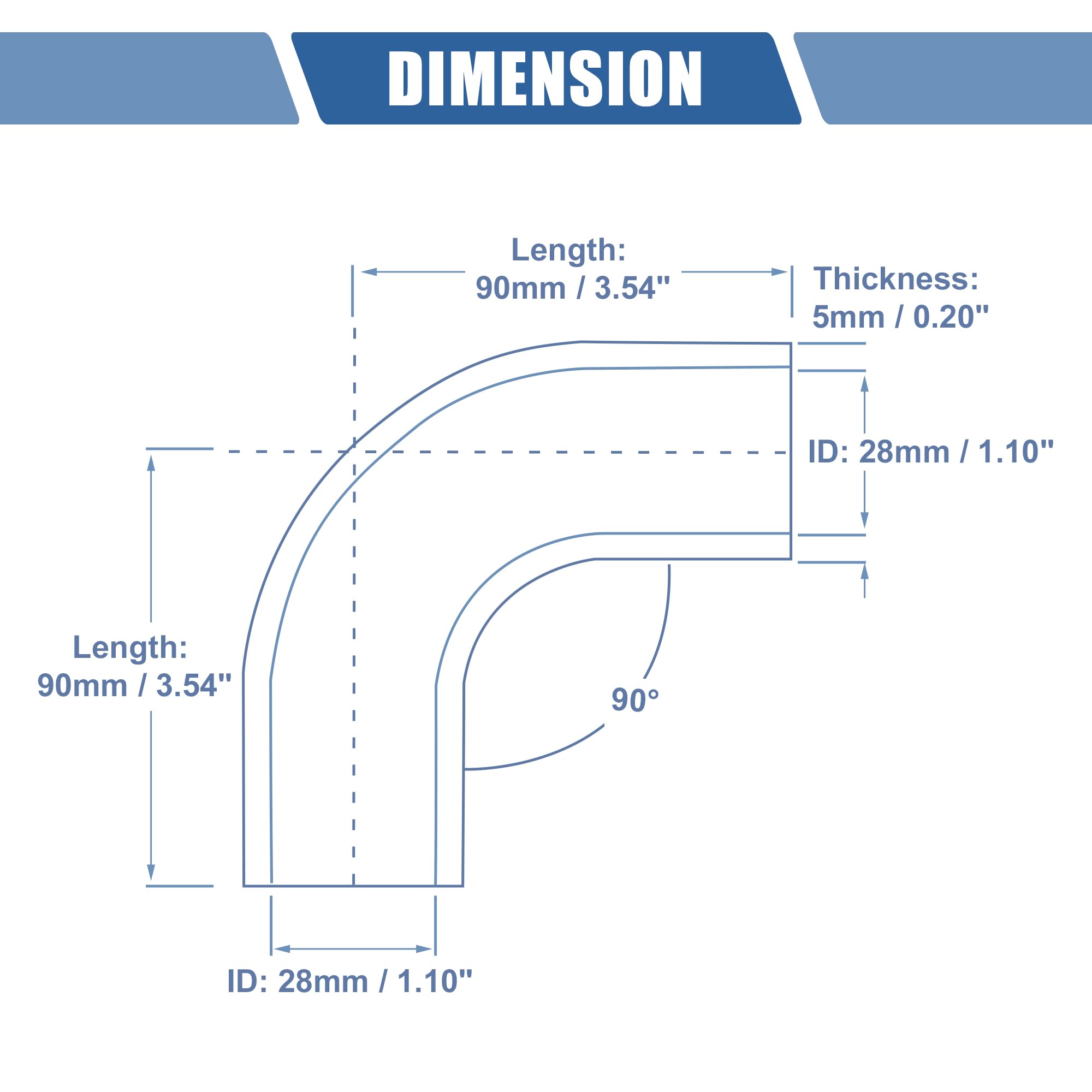 Tuyau Silicone Noir 45° 80 Mm – Durite Universelle Voiture, Résistant Haute Température