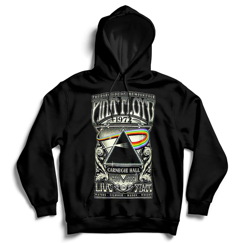 Pink Floyd Men's Black Carnegie Hall Poster Hoodie Long Sleeve Hoodie, XX-Large