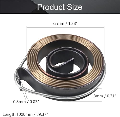 Miniatura 2 de Bettomshin Muelle de retorno de prensa de taladro, montaje de resorte de retorno de resorte de bobina de retorno 39.37 "x0.31"x0.03" 1 unids