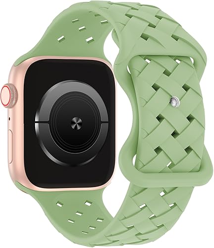 Miniatura 8 de Distore Correas trenzadas de silicona compatibles con Apple Watch de 1.496 in 1.575 in 1.614 in 1.654 in 1.732 in 1.772 in 1.929 in, correa