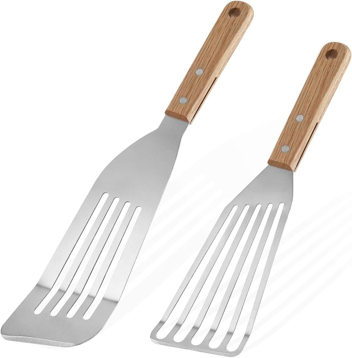 Grilljoy 2Piece Slotted Fish Spatulas, 9 inch & 12 inch Fish Flippers