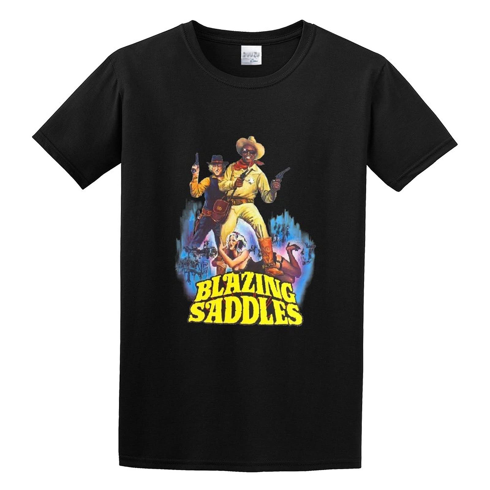 Blazing Saddles Unisex T-Shirt Printed Tee Black Mens Top Shirt XL