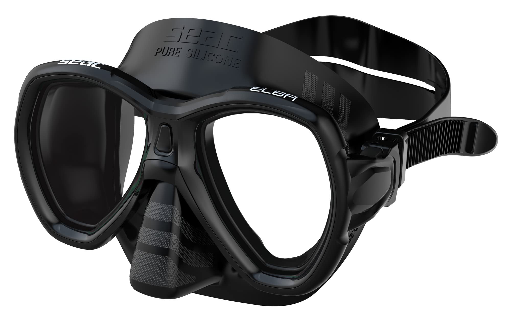 SEAC Set Elba, Set Snorkeling con Maschera Subacquea in Silicone Ipoallergenico e Snorkel per Adulti