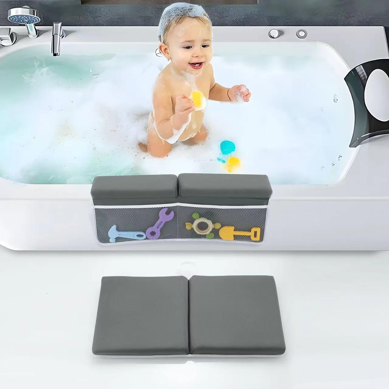 PandaEar Cómodo juego de rodilleras y coderas de baño para bebé, almohadilla antideslizante para bañera, rodillera para bañera, almohadilla de baño para bañera, alfombrilla de cojín para bañera con