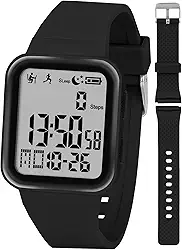 Relógio digital para homens e mulheres, rastreador de atividades com luz de fundo EL, sem necessidade de aplicativo/telefone, relógio esportivo com contador de passos, pedômetro, cronômetro