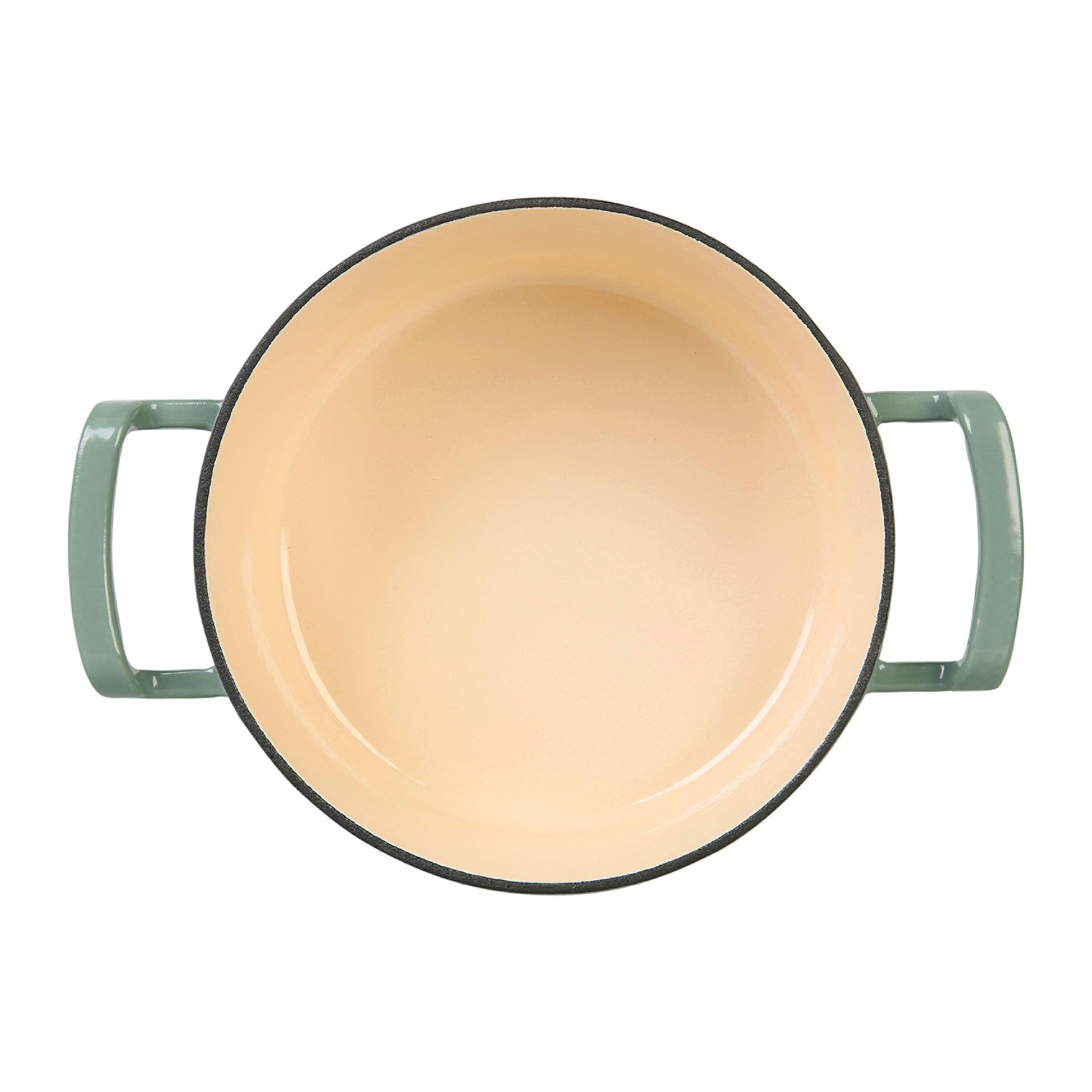 Sitram 715404 COCOTTE Sitrabella Ronde en fonte émaillée Ø20 cm - 2,5 litres - Extérieur émail Vert Sauge intérieur Blanc - toutes sources de chaleur y compris induction - Idéale repas de 2-3 convives
