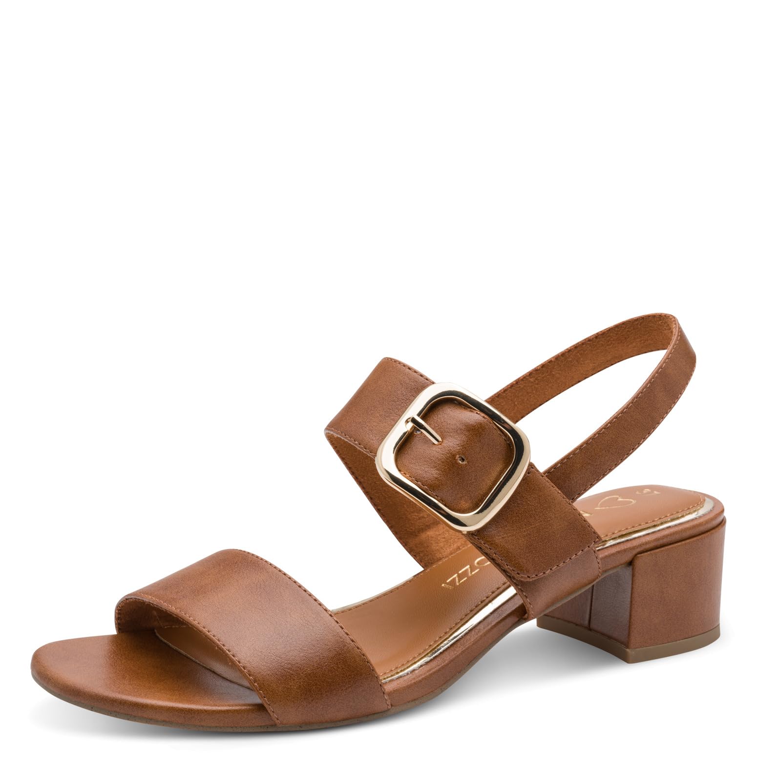 MARCO TOZZI Women Sandal soft Feel Me footbed Vegan soft lining Stylish, brown (COGNAC), 4.5 UK
