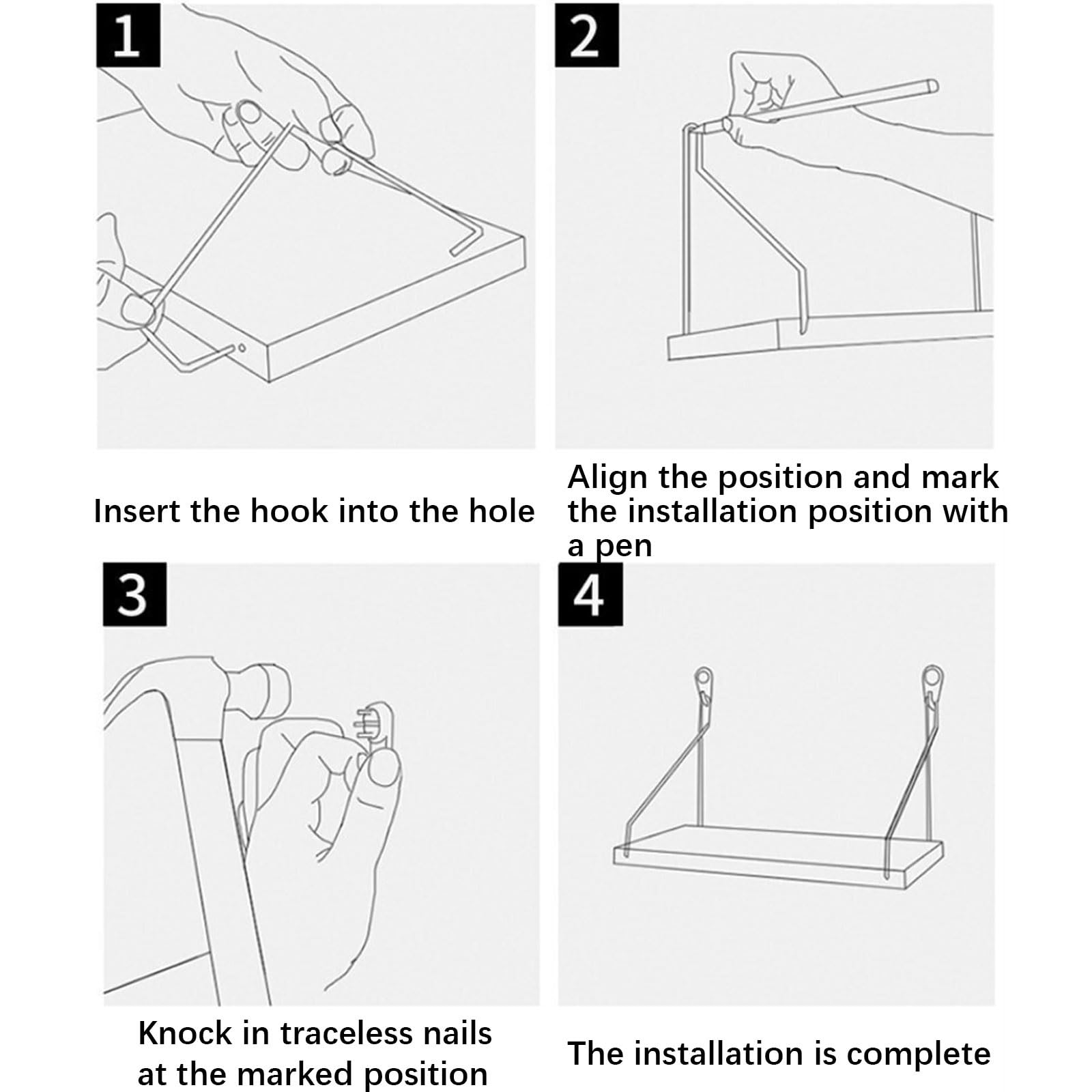 Mensole da parete senza fori, 30/60/90 cm, mensole adesive galleggianti per cucina, bagno, soggiorno, camera da letto (finitura in legno, 60 cm, larghezza 15 cm)