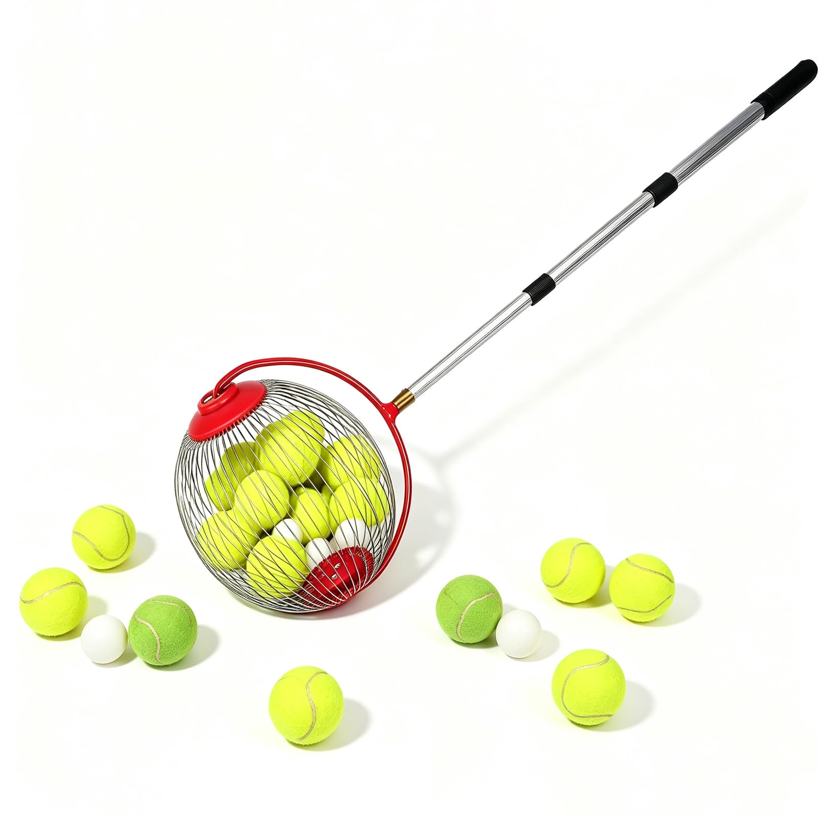 Recolector de bolas de acero ajustable para recolectar nueces, nueces, nueces, cangrejo, manzanas
