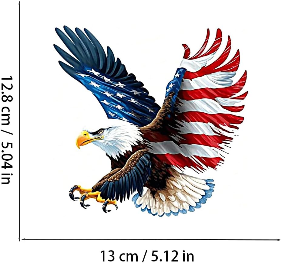 2 PCS American Eagle Patriotic Vinyl Decals - Waterproof Removable Stickers for Car Bumper, Truck, Motorcycle - USA Flag Themed Decorative Sticker for Laptop (A-196) - Image 5
