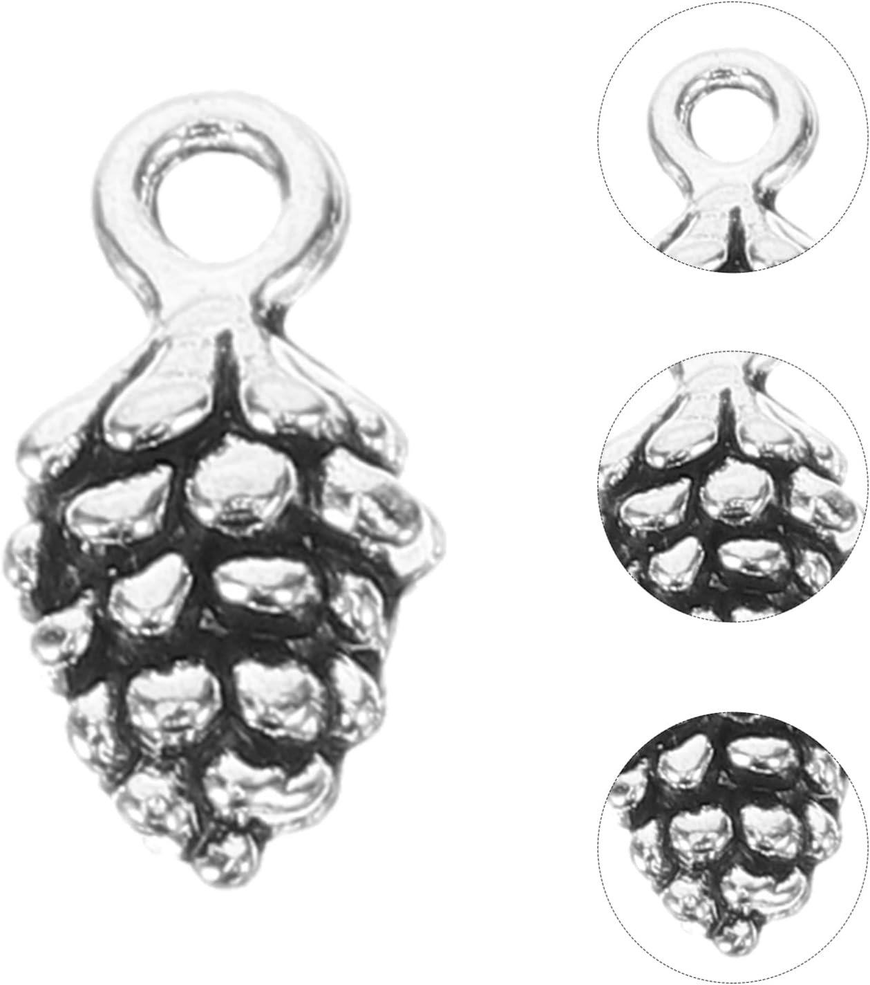 Operitacx 50pcs Pinecone Charms - Alloy Pine Cone Pendant Charms For Christmas