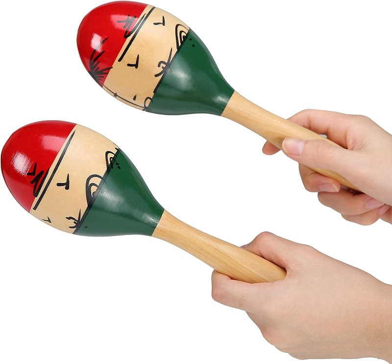 Professional Maracas, Wooden Rumba Shaker Rattle Latin Percussion Musical Instrument with Clear Sound for Adults Kids, Set of 2