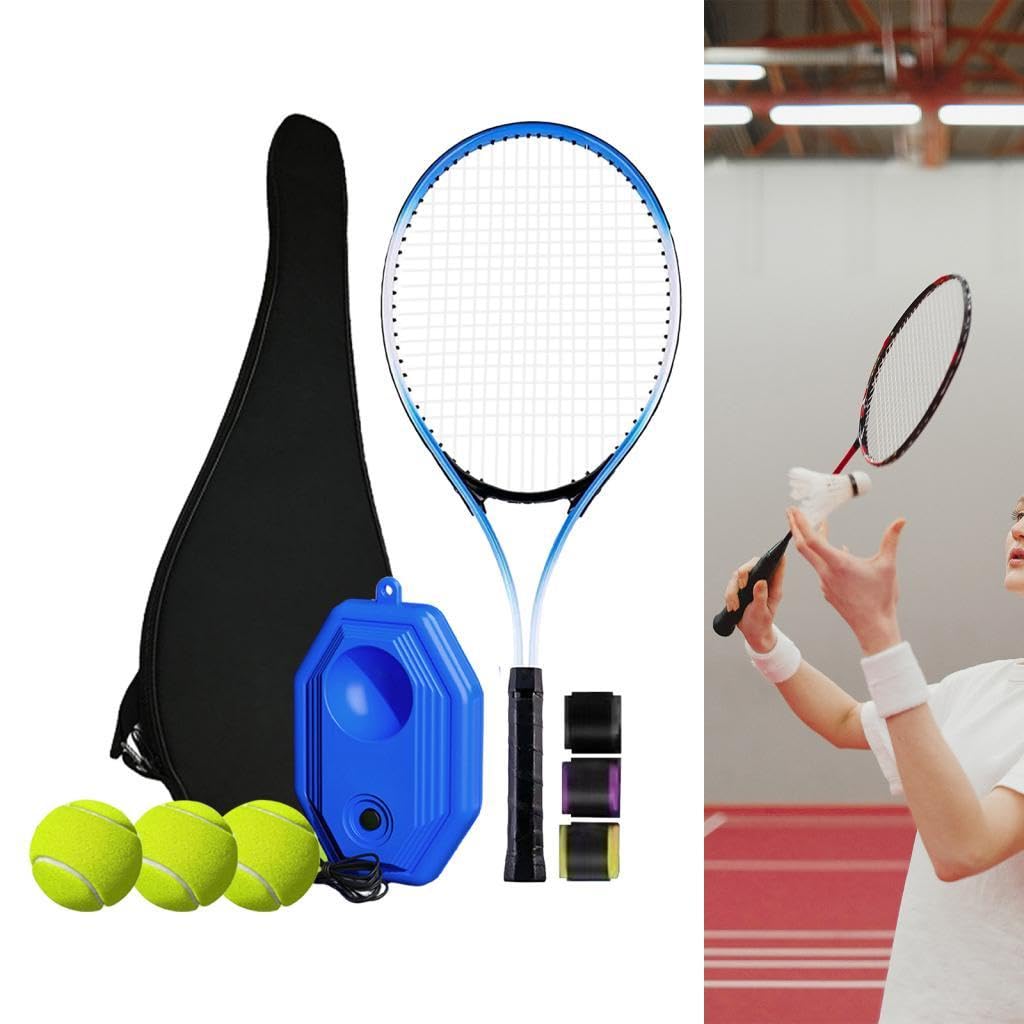1 Pieza Raqueta de Tenis Kit de Entrenamiento Individual Rebotador Portátil con Bola y Bolsa para Mujeres Hombres Niños en Parques Jardines Canchas