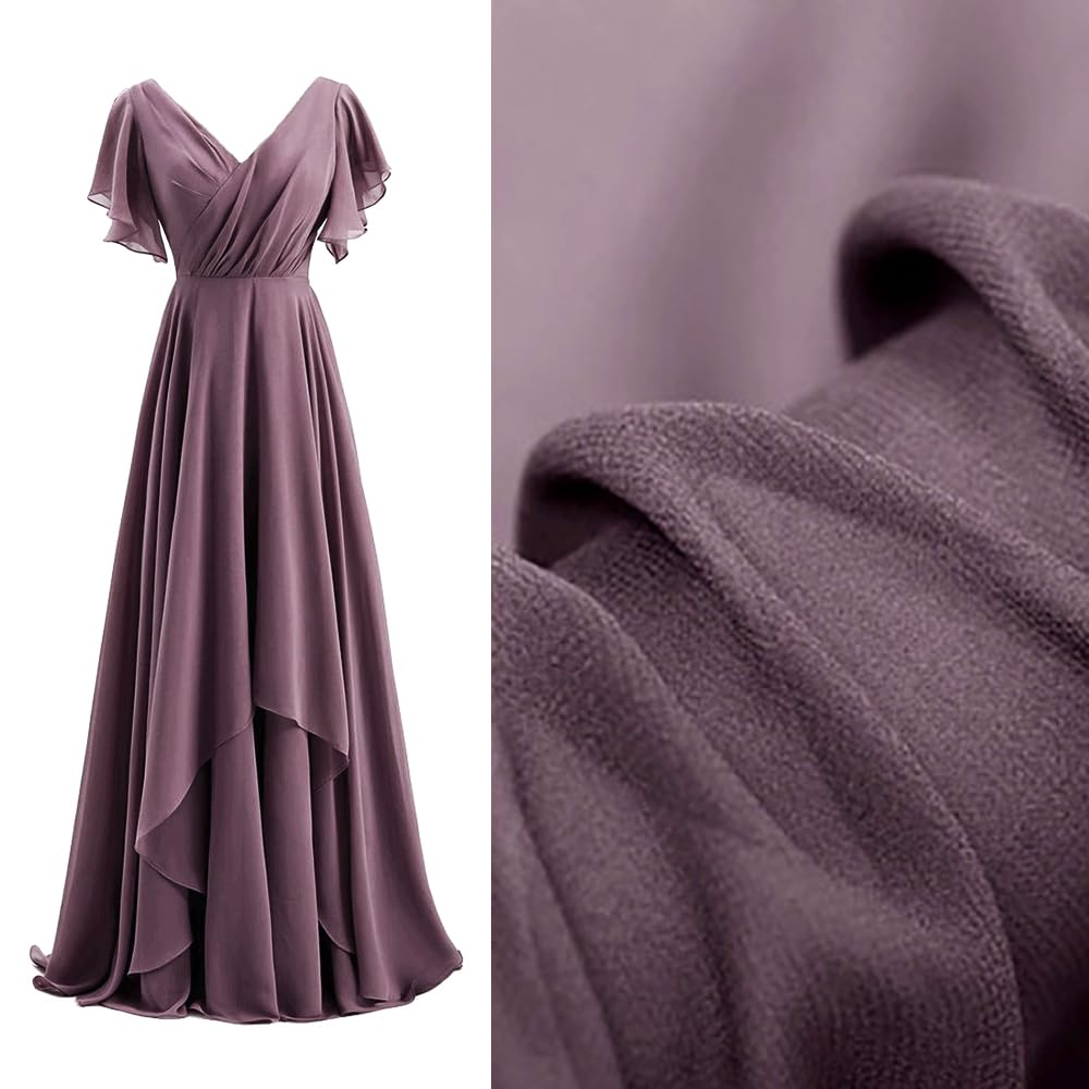 Silk Georgette Fabric 100% Pure Mulberry Silk Tulle Material 8/10/12 Momme Gauze Fabric Bridal Wedding Dress Cloth (62, Silk Georgette 10 Momme Width 140cm) โ image 1
