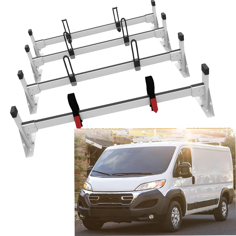 Photo 1 of Roof Ladder Rack for 2015-On Ford Transit 150/250/350 – 4 Bars Cargo Van – Max Load Capacity 1000 lbs – Heavy-Duty Construction for Ultimate Durability and Versatility