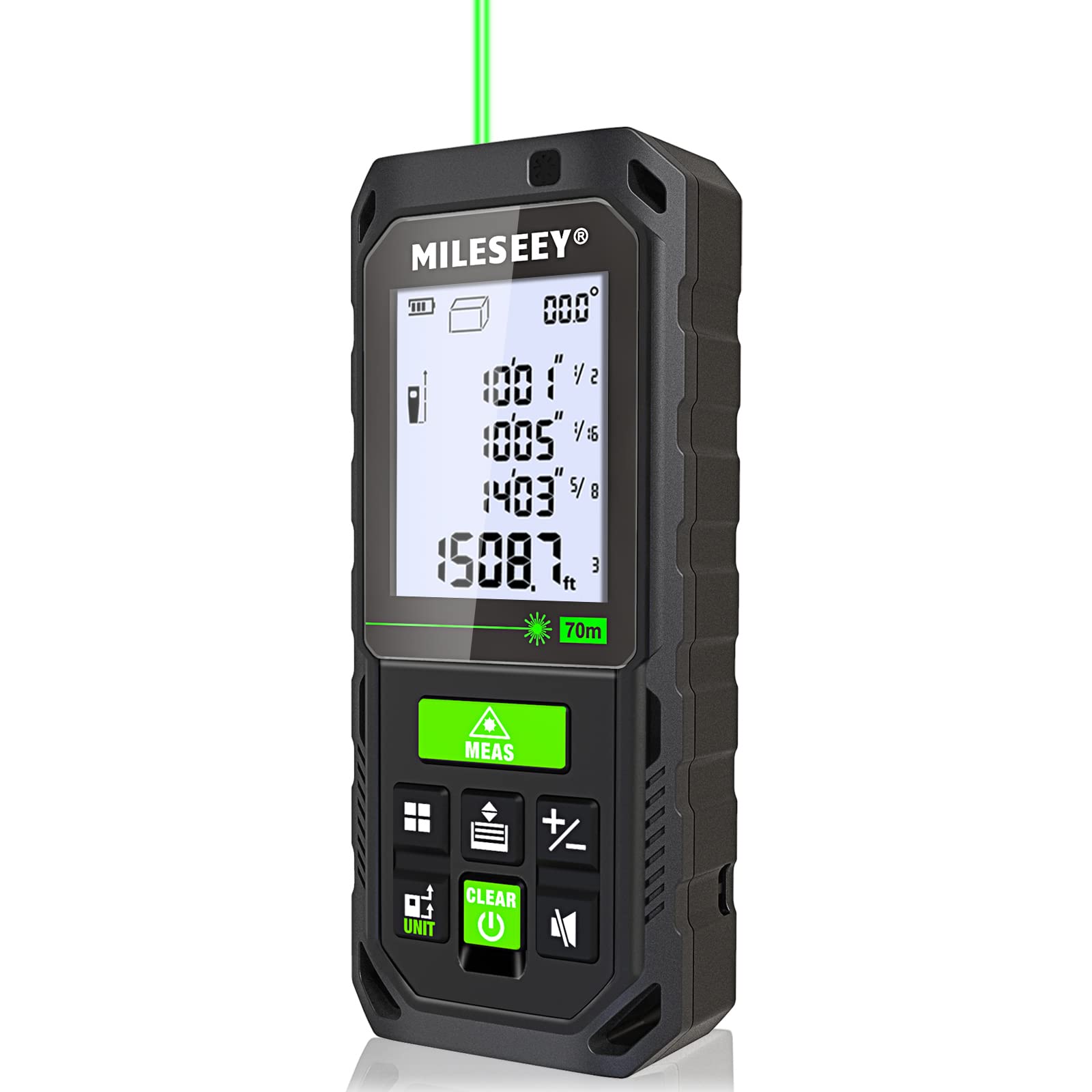Buy MiLESEEY Laser Measure Green Beam 229FT, Digital Measuring Tape IP65 with Angle Level, LCD