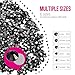 8640 Pcs Black Nail Crystal Rhinestones, Teenitor 6 Sizes Element Flatback Round Gems Stones Decorations Sparkly Charms Diamonds Beads For Nail Art Jewelry Craft Card Dress Shoes