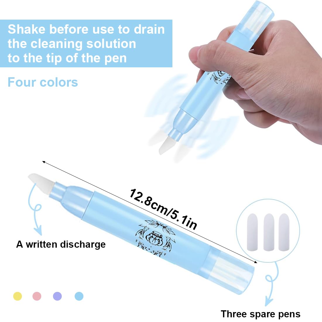 Penna Correttore Smalto per Unghie Set da 4 Pezzi con 9 Punte di Ricambio Strumento di Precisione per Manicure e Pedicure per Rimuovere Smalto in Eccesso con Solvente