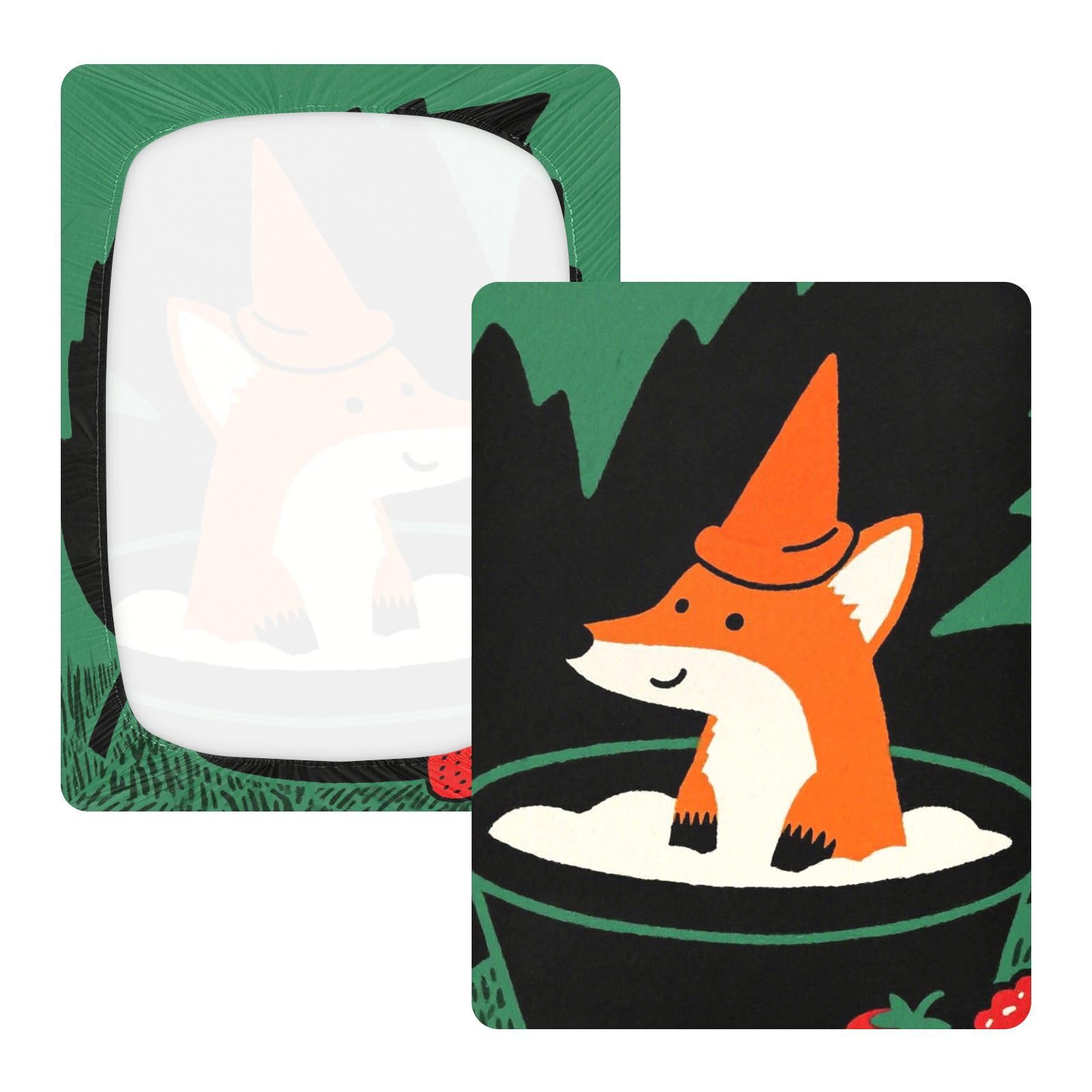 Green Fox - Lenzuola per culla in cotone, ultra morbide, confezione da 1
