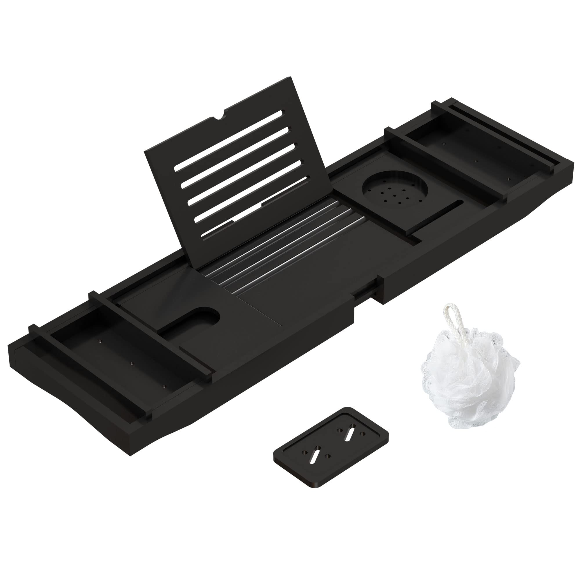 Buy Bamboo Bathtub Tray Bath Tub Caddy with Expandable Handles Wine