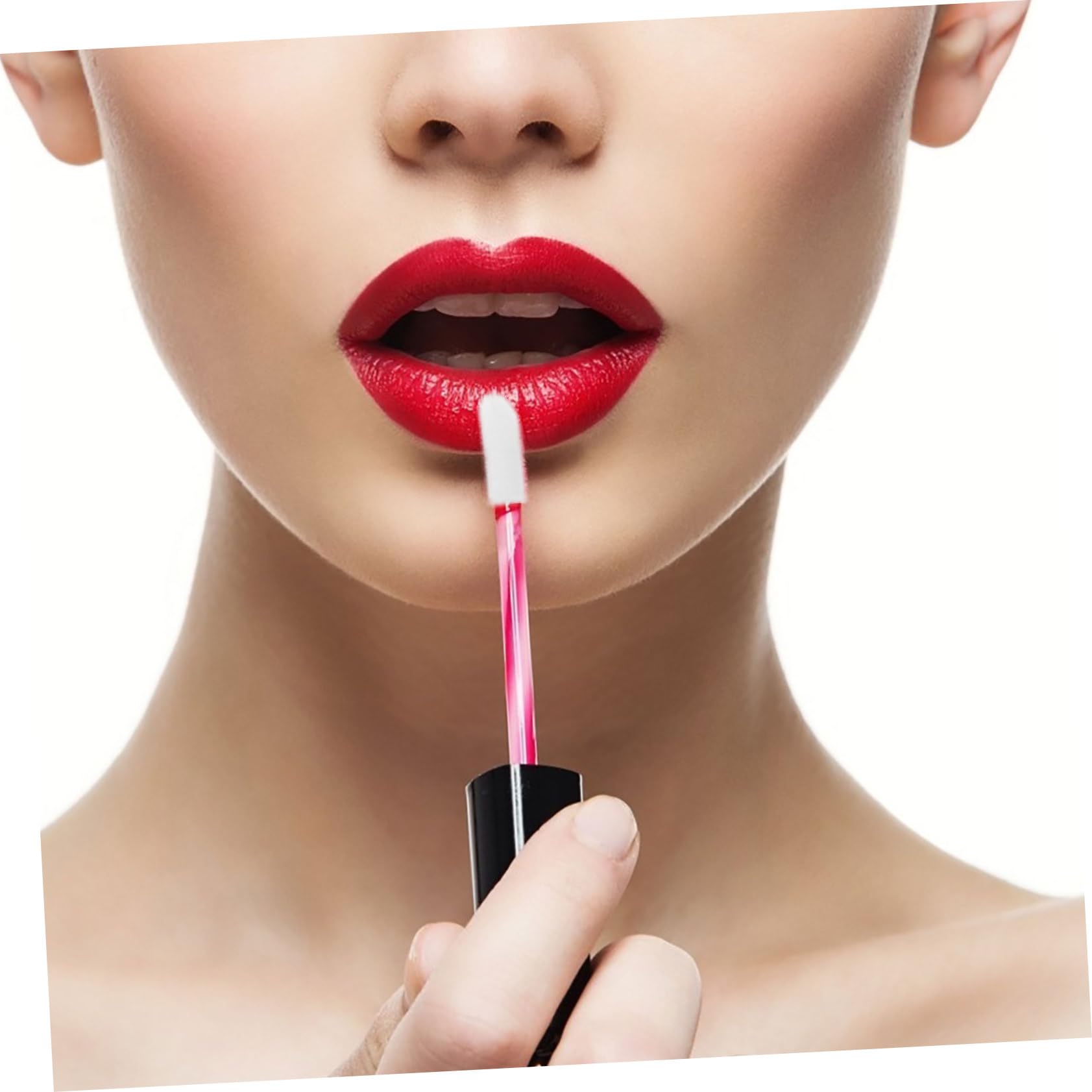 Baluue 300pcs Disposable Lip Brush Heads Lip Makeup Brush Replacement for Gloss Balm