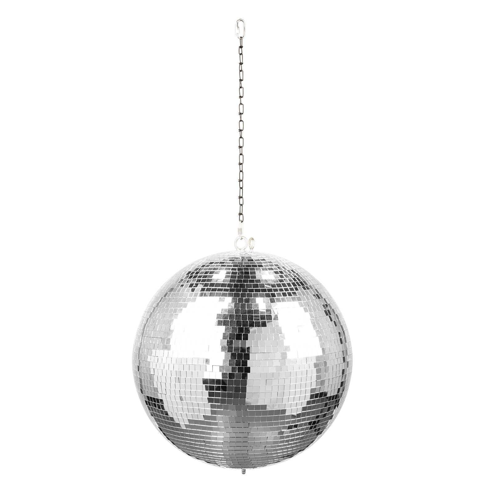 Fuzzix MB40 Boule à Facettes 40 cm - avec Anneaux de Fixation, Boule à suspendre, Légère, Facile à Installer, Miroir Véritable, Idéale pour Soirées Ambiance Disco