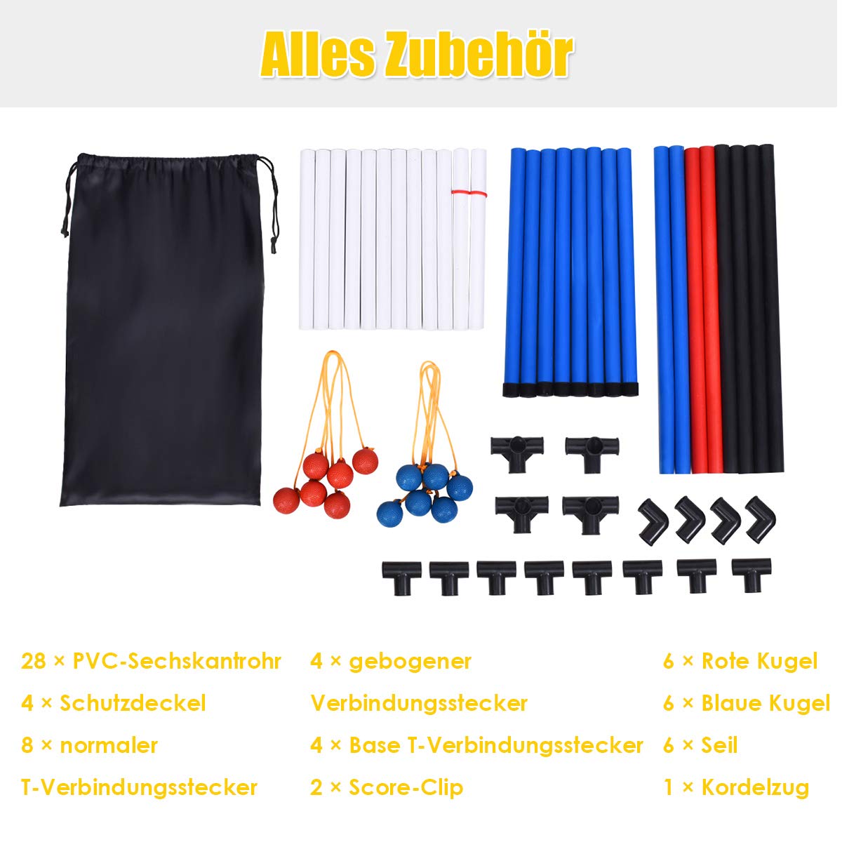 GYMAX 2er Set Leitergolf aus PVC, Wurfspiel mit Bolas & Tragetasche, Leiterspiel mit eingebautem Punktezähler, Laddergolf für Indoor & Outdoor