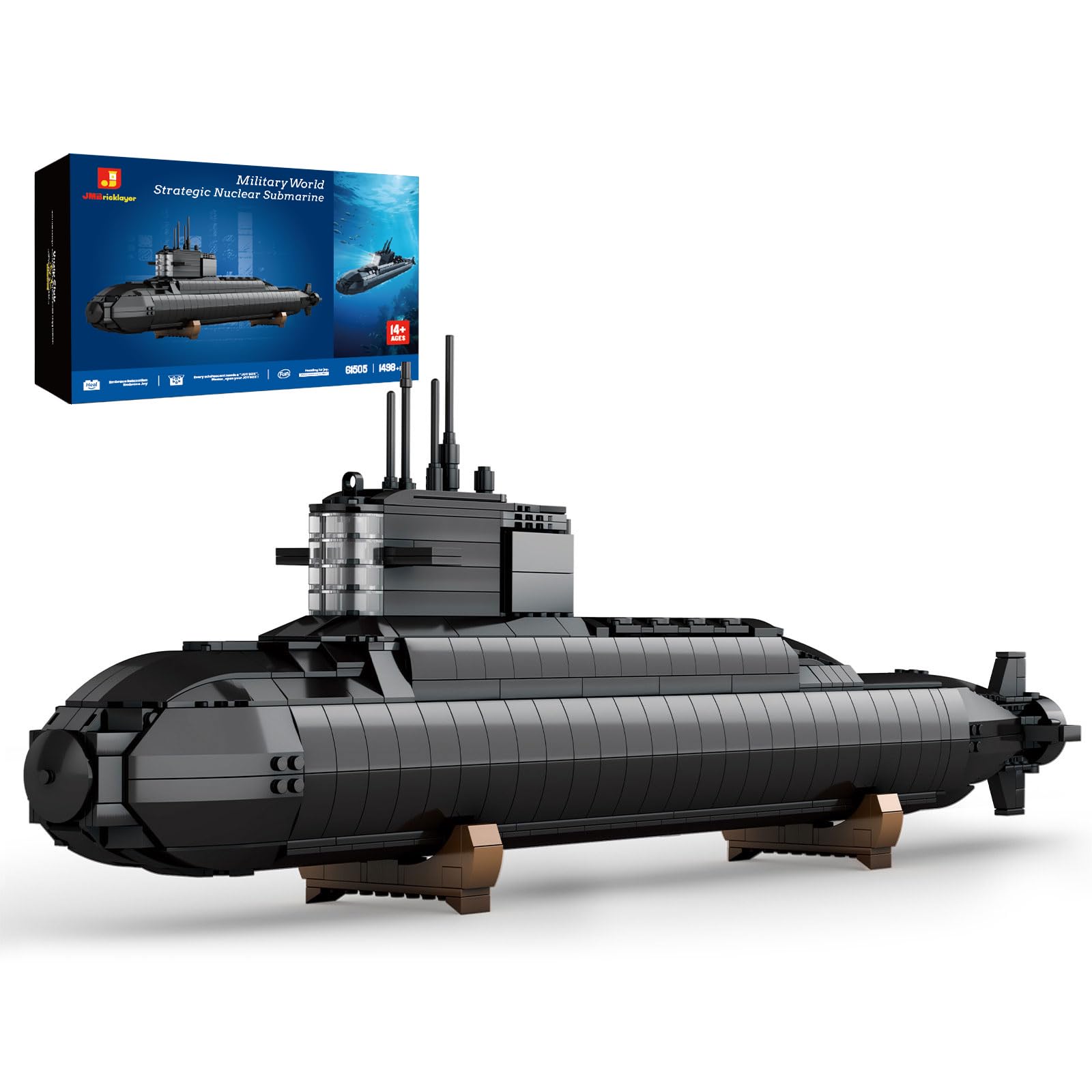 JMBricklayer Juegos de bloques de construcción de submarinos nucleares, kits de submarinos militares con luces, historia de la Segunda Guerra Mundial coleccionables, decoración de habitación del