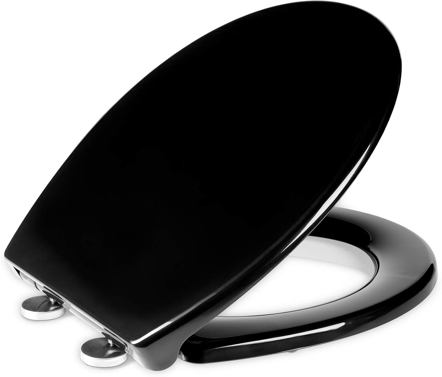 Luxury Black Easy Clean Quick Release Oval Toilet Seat Top Fix/Soft