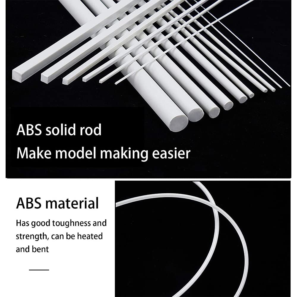 20PCS ABS Kunststoff Vierkantstangen Stange Für DIY Handwerk Sand Tisch Architektonische Modellbau,5x5x500mm