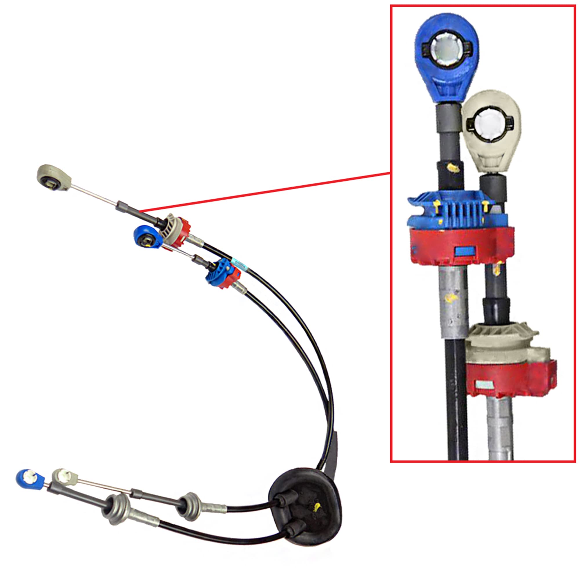 Partsline Câble de Boîte de Vitesses Double compatible avec C2, C3 I (1.4 HDi, 1.6 HDi) équivalent à 2444CR, 2444FE